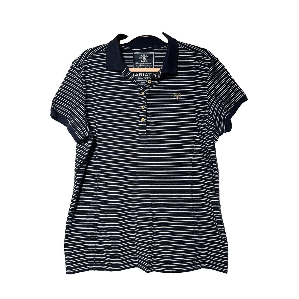 Ariat Polo Shirt Women Plus Sz Xxl Cowgirlcore Preppy Rodeo Nautical Embroidered
